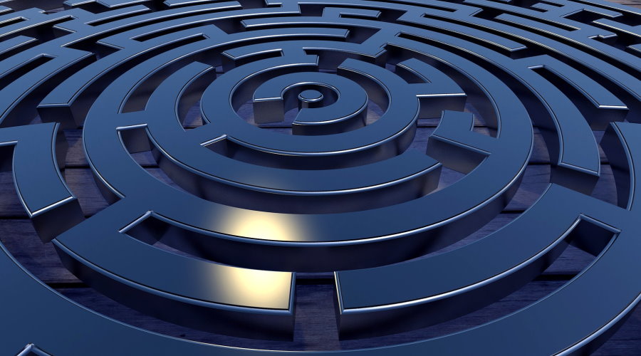 A render of a circular maze